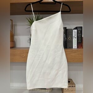 Bec + Bridge Asymmetrical Neckline Bodycon Mini Dress